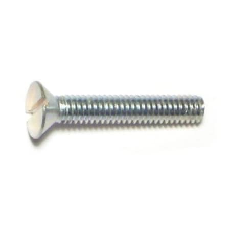 Midwest Fastener #5-32 x 1 in Slotted Flat Machine Screw, Zinc Plated Steel, 40 PK 61371